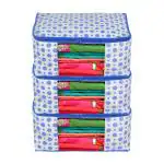 Zovira Polka Dot Non Woven Zipper Laundry Bag 3 pcs