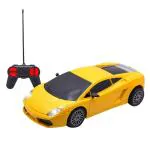 Frendo Remote Control Car High Speed Yellow Car |C-Type Rechargeable Car for Kids 1:24 Scale
