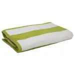 Dry T Cabana Stripe 100 % Cotton Bath Towel, Highly Absorbent, Super Soft, Soft and Plush, 400 GSM (70X140 cm ) Lime Green