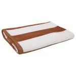 Dry T Cabana Stripe 100 % Cotton Bath Towel, Highly Absorbent, Super Soft, Soft and Plush, 400 GSM (70X140 cm ) Almond
