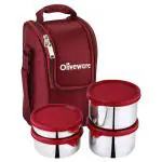 Oliveware Steel Assorted Jazzy Lunch Box With Bag (4 pcs)