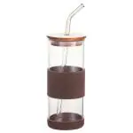 Smile Assorted Glass Juice Sipper With Straw 450 ml - Design/colour may vary