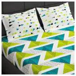 Story@Home Blue & Green 152 TC Cotton Triangle Double Bedsheet with 2 Pillow Covers