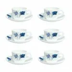 Larah By Borosil Opalware Tea Cup Set , Coffee Mug-Ageria ,Set of 12