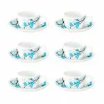 Larah By Borosil Opalware Tea Cup Set , Coffee Mug-Mimosa ,Set of 12
