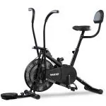beatXP Vortex Active 4M(100BST) Air Bike Exercise Cycle for Home | Back Support Gym Cycle for Workout with Adjustable Cushioned Seat | Non-Slip Pedals | Moving Handles With 6 Months Warranty (Silver/Black), Exercise Bikes