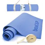 beatXP Blue Color (6mm) Yoga Mat with Carry Strap | Textured Surface | Extra Thick | High Resilience Exercise Mat for Meditation|Pilates| Stretching|Floor & Gym Fitness Workouts Ideal for Men & Women, Ethylene Vinyl Acetate, Yoga Mats