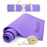 beatXP Purple Color (6mm) Yoga Mat with Carry Strap | Textured Surface | Extra Thick | High Resilience Exercise Mat for Meditation|Pilates| Stretching|Floor & Gym Fitness Workouts Ideal for Men & Women, Ethylene Vinyl Acetate, Yoga Mats