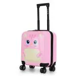Tic Tac Toe by Nasher Miles Zoo Cat Hard-Sided Cabin Luggage Pink 17 inch Kids Trolley Bag