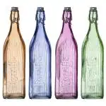 Bergner Assorted Cork Square Glass Bottle 1 L - Design/colour may vary