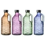 Bergner Royale Assorted Clear Glass Bottle with Handle and Stainless-Steel Lid 1.1 L (Design/colour may vary)
