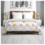 Pilkhuwa Light Blue Diamond Design Microfibre Reversible AC Comforter D1 Blanket With Ultrasoft for Double Bed 120 GSM (215 x 205)