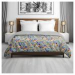 Pilkhuwa Green Floral Design Microfibre Reversible AC Comforter D2 Blanket With Ultrasoft for Double Bed 120 GSM (215 x 205)