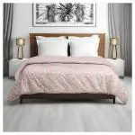 Pilkhuwa Pink Floral Design Microfibre Reversible AC Comforter D3 Blanket With Ultrasoft for Double Bed 120 GSM (215 x 205)