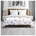 Pilkhuwa Cream Floral Design Microfibre Reversible AC Comforter D4 Blanket With Ultrasoft for Double Bed 120 GSM (215 x 205)