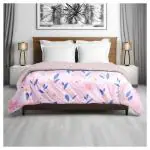 Pilkhuwa Dark Pink Floral Design Microfibre Reversible AC Comforter D5 Blanket With Ultrasoft for Double Bed 120 GSM (215 x 205)