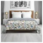 Pilkhuwa Cream Abstract Design Microfibre Reversible AC Comforter D6 Blanket With Ultrasoft for Double Bed 120 GSM (215 x 205)
