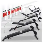 PowerMax Fitness BM-100A Adjustable Multi-functional Bench Press for Home and Gym Max User Weight 130kg with 5 Level Back Rest Incline Secured Adjustments and 8 Level Handlebar Height Adjustment