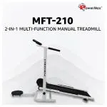 PowerMax Fitness MFT-210 Non-Electric 2 in 1 Manual Treadmill for Home Use with Twister, 3-Level Incline, Vertical Foldable Exercise Machine, 110kg Max User Weight, DIY (DO IT YOURSELF)