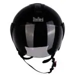 Steelbird Glossy Open Face Helmet, Black Helmet for men and women, ISI Certified Motorbike helmet (Size L)