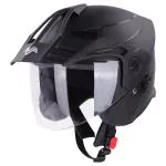 Steelbird Ava Dashing Open Face Helmet, Black Helmet, ISI Certified Motorbike helmet (Size L)