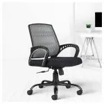CELLBELL C106 Mesh Mid Back Ergonomic Office Chair/Study Chair/Revolving Chair/Computer Chair for Work from Home Metal Base Seat Height Adjustable Chair [GREY] | DIY