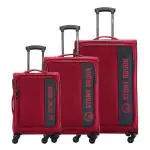 Stony Brook by Nasher Miles Classic Soft-Sided Polyester Luggage Set of 3 Red Trolley Bags (55, 65 & 75 cm)