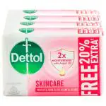 Dettol Skincare Moisturising with Argan Oil Bathing Bar Soap 125 g (Pack of 4)