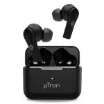 pTron Basspods Buds Plus TWS Earbuds with TruTalk AI ENC Calls, Movie Mode, 40Hrs Playtime, Bluetooth 5.1 Headphones with HD Mics, Stereo Calls, Touch Control, Voice Assistant Support, IPX4 Water Resistant and Type C Fast Charging, Black