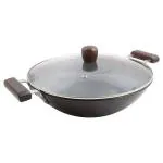 Home One Hard Anodised Induction Bottom Kadai With Rose Handle 30 cm