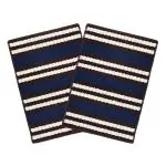 Enyra Microfiber Patio Striped Anti-Skid Set of 2 Bathmats (Blue & Maroon, 35X50 cm)