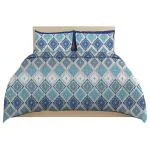 Lily Microfiber Double Bedsheets & 2 Pillow Cover 90 GSM | Wrinklefree | Ultrasoft- 223x215 Blue Diamond