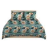 Lily Microfiber Double Bedsheets & 2 Pillow Cover 90 GSM | Wrinklefree | Ultrasoft- 223x215 Floral Green