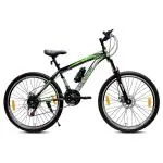 Leader Matt Black & Green Steel Stark 21 Speed Mountain Bike 27.5T