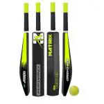Jaspo Cricket Bat (Matrix) with PVC Ball, Heavy Duty Full Size Adult Plastic Bat for Tennis Ball