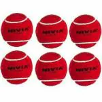 Nivia Cricket Tennis Ball Heavy Pack of 6 Red