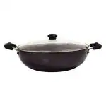 Crisera Non-Stick Kadhai | 24 CM | 3 Litres | Grey | Induction Base Kadai | Non-Stick 3 layer Finish | Scratch Resistant | Dishwasher Safe | Metal Spoon Friendly| Thickness 2.6mm