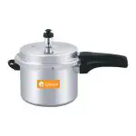 Crisera Aluminium Pressure Cooker with Outer Lid / Induction base /Gas Stove Compatible /5 Litre Capacity for Healthy Cooking (Silver)