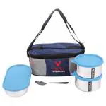 Virtue Blue Stainless Steel And Plastic Lunch Box