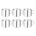 Limetro Steel Double Wall Stainless Steel Cup (Set of 6)