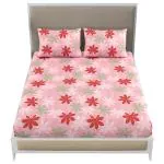 Mafatlal Coral Pure Cotton Double Queen Size Bedsheet with 2 Pillow covers (90x100 inches)