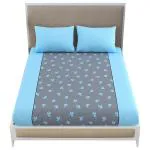 Mafatlal Grey Pure Cotton Double Queen Size Bedsheet with 2 Pillow covers (90x100 inches)