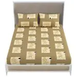 Mafatlal Yellow Pure Cotton Double Queen Size Bedsheet with 2 Pillow covers (90x100 inches)