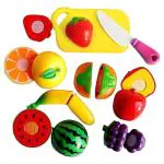 Webby Realistic Sliceable Fruits Cutting Play Toy 9 Pieces (Multicolor)