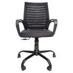 Classela Boom Black Mesh Mid-Back Office Revolving Chair with Height Adjustment and Tilt Mechanism | Work From Home Chair