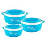 Cello Sapphire Pack of 3 Thermoware Casserole  (500 ml, 1000 ml, 1500 ml), Blue