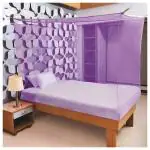 Divayanshi Purple Polyester Foldable Mosquito Net (Machhardani) for Single Bed (Purple, 3 x 6.5 ft) | Strong & Breathable | Easy Setup, Lightweight, Portable & Ideal for Home & Travel