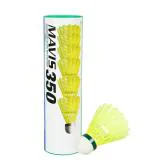 Yonex Badminton Shuttle Mavis 350 Nylon Shuttlecock Green Yellow - Made in Japan (Pack of 6)