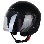 Ascone Euro 4 Helmet, Black Open face Helmet for men and women, ISI Certified Motorbike helmet (Size L)