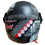 Ascone Euro 4 Cloud Helmet, Black Open face Helmet for men and women, ISI Certified Motorbike helmet (Size L)